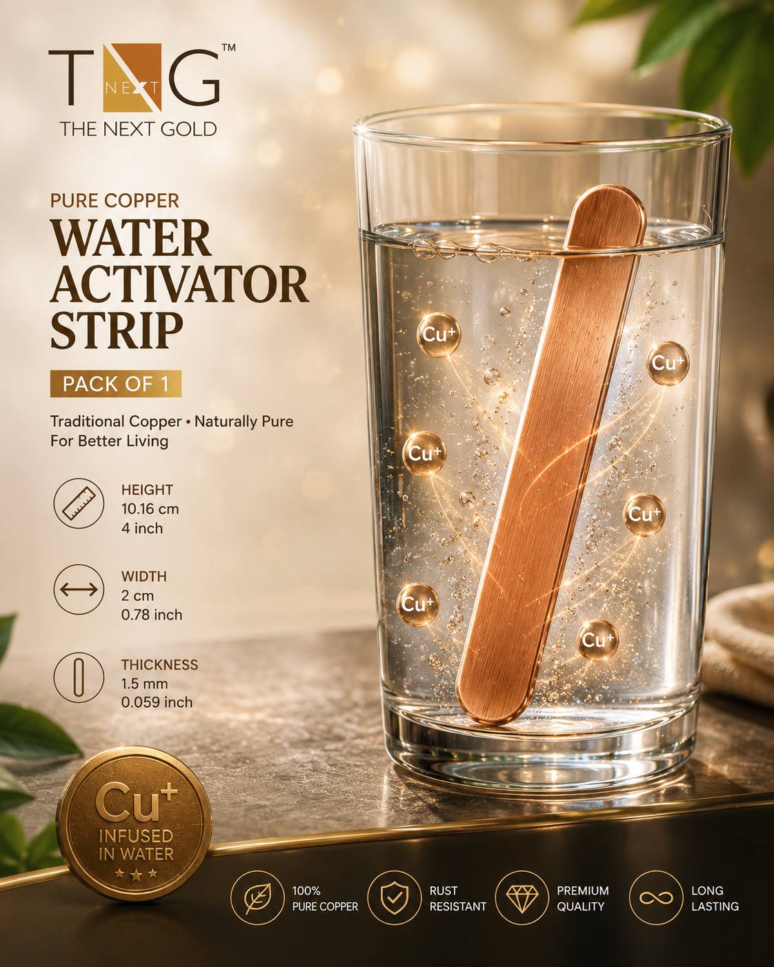 Copper Water Activator Strip