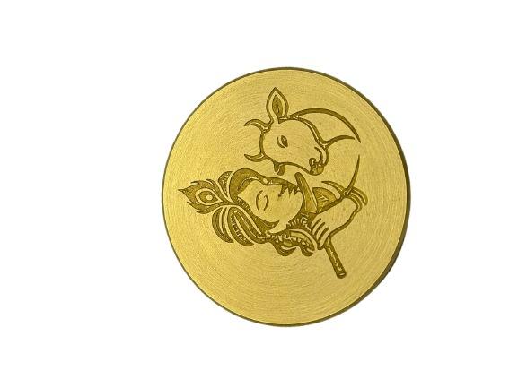 Krishna Brass Puja Coin