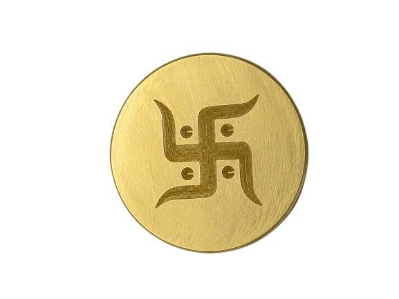 Swastik Brass Puja Coin